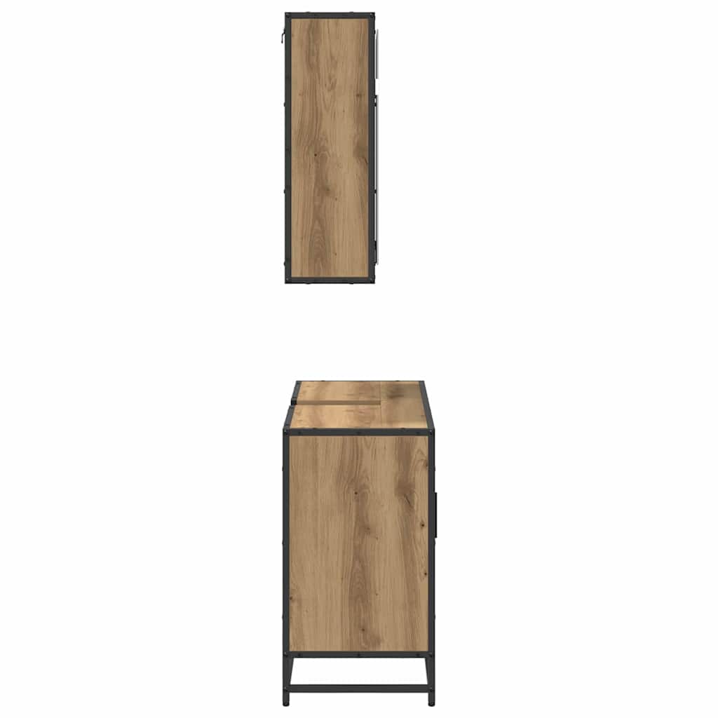 Badkamermeubelset 2 st Artisan Eiken 80 x 33 x 60 cm is nu te koop bij PeponiXL, paradijselijk wonen!
