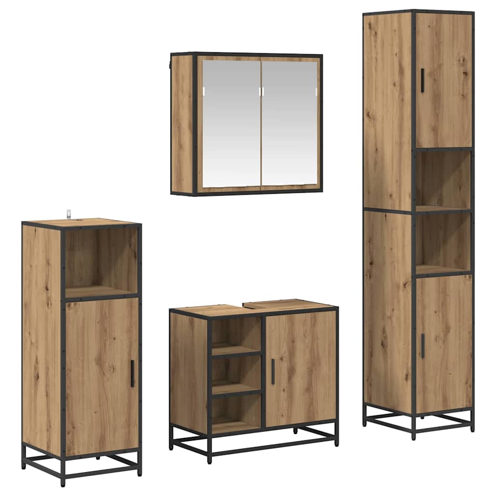 Badkamermeubelset 4 st Artisan Eiken 65 x 33 x 60 cm is nu te koop bij PeponiXL, paradijselijk wonen!