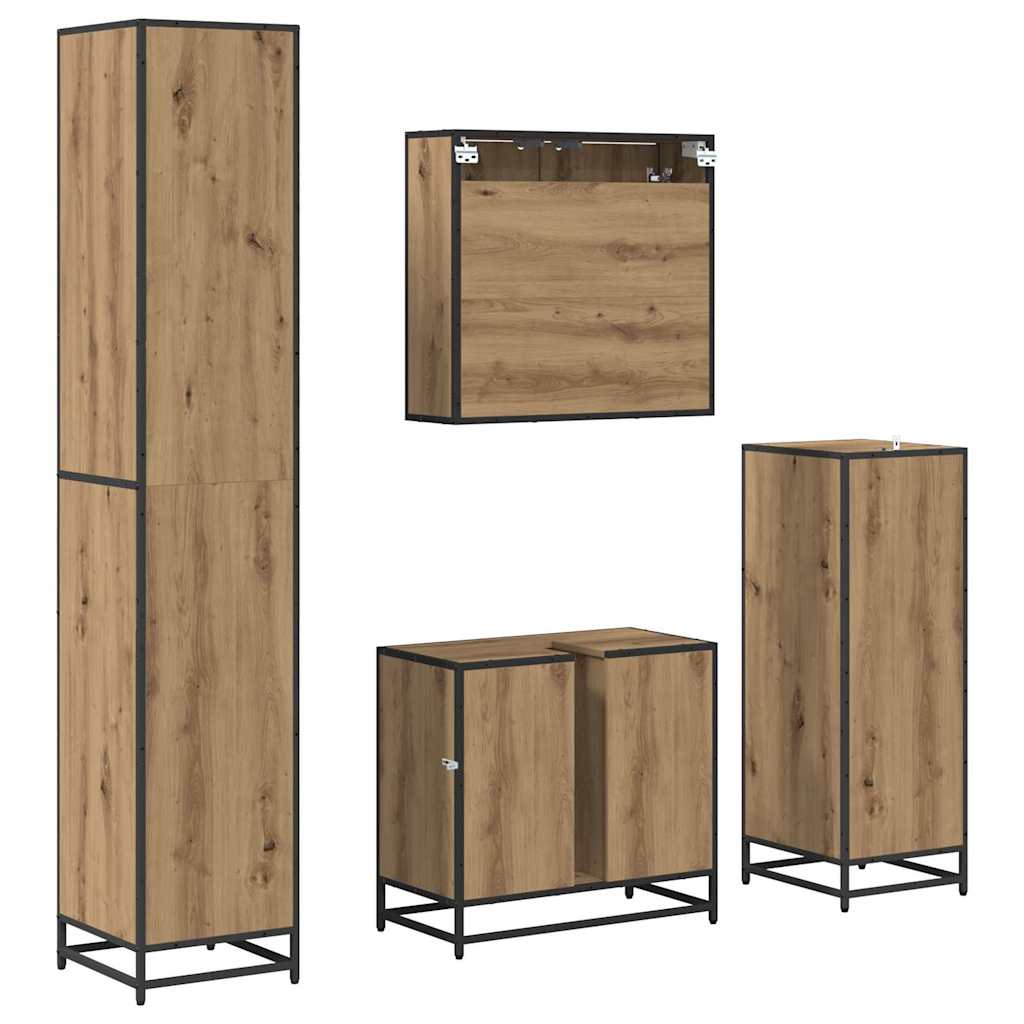 Badkamermeubelset 4 st Artisan Eiken 65 x 33 x 60 cm is nu te koop bij PeponiXL, paradijselijk wonen!