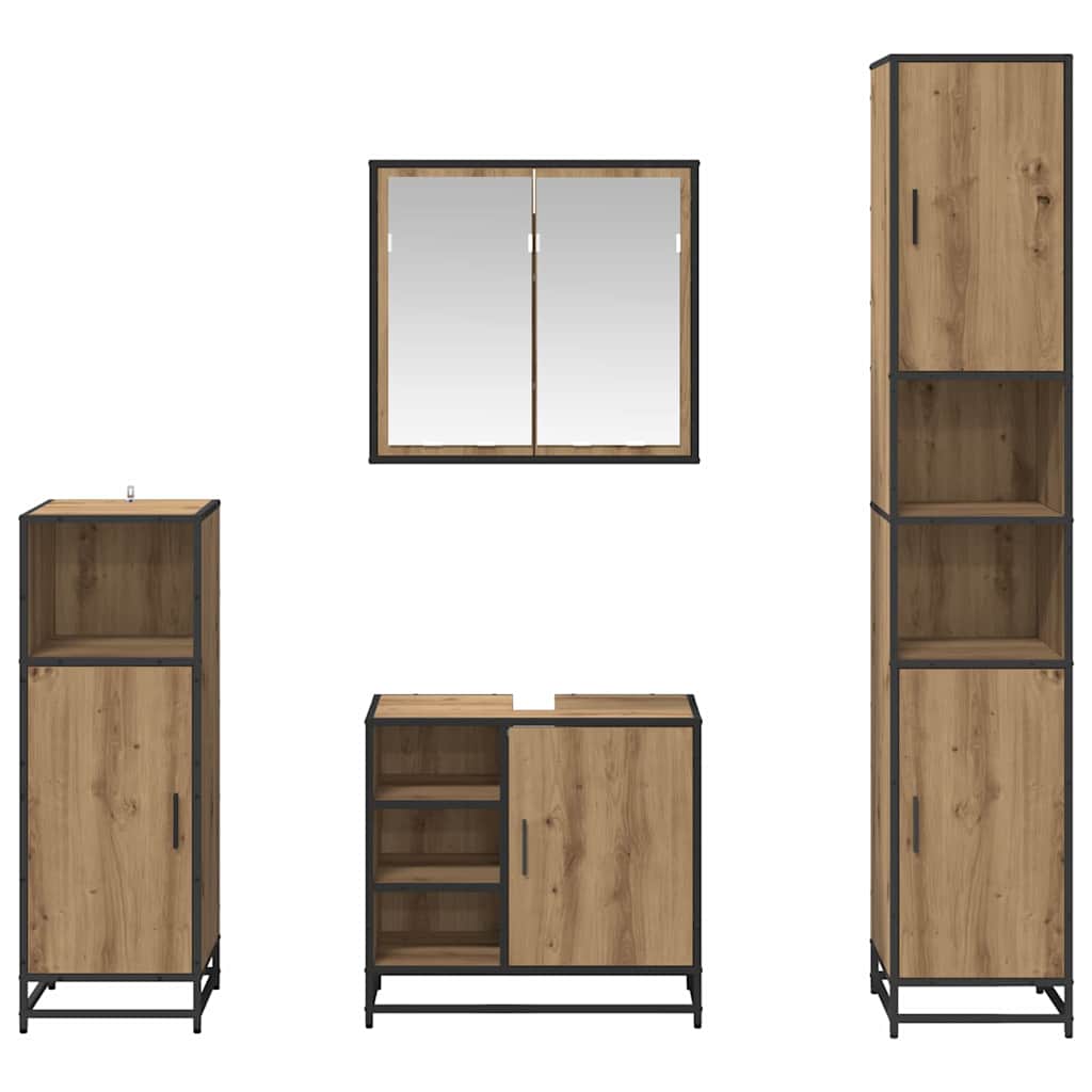 Badkamermeubelset 4 st Artisan Eiken 65 x 33 x 60 cm is nu te koop bij PeponiXL, paradijselijk wonen!