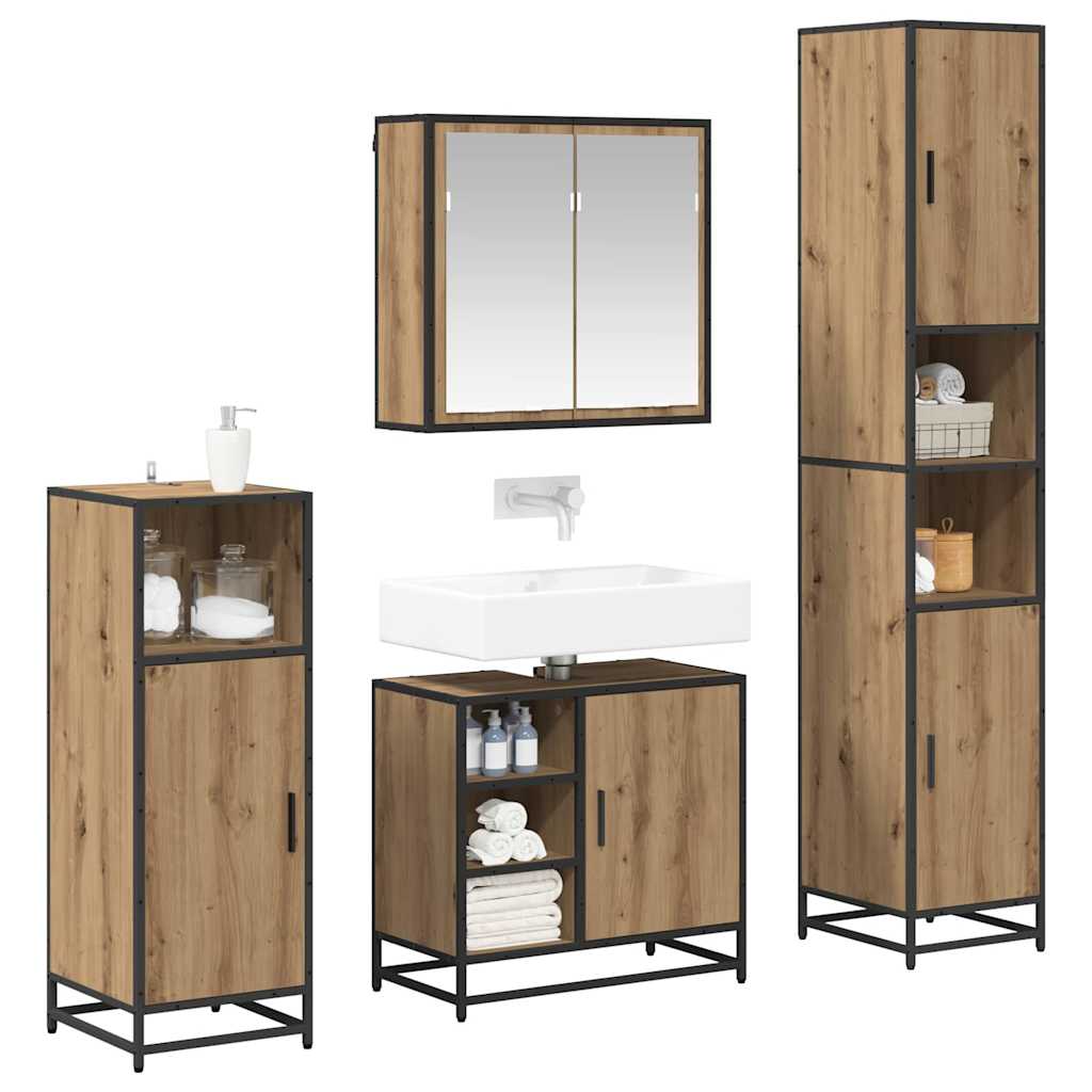 Badkamermeubelset 4 st Artisan Eiken 65 x 33 x 60 cm is nu te koop bij PeponiXL, paradijselijk wonen!