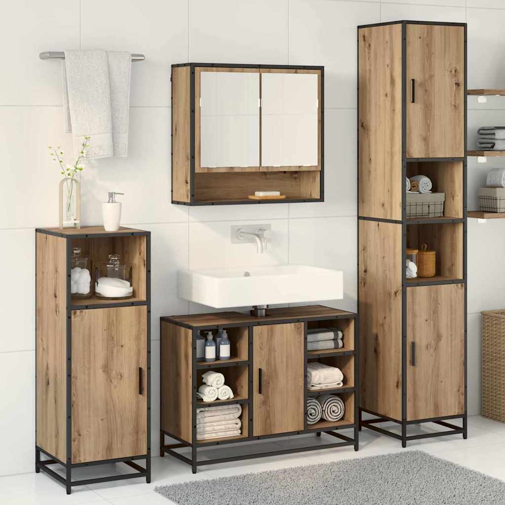 Badkamermeubelset 3 st Artisan Eiken 35 x 37,5 x 188,5 cm is nu te koop bij PeponiXL, paradijselijk wonen!