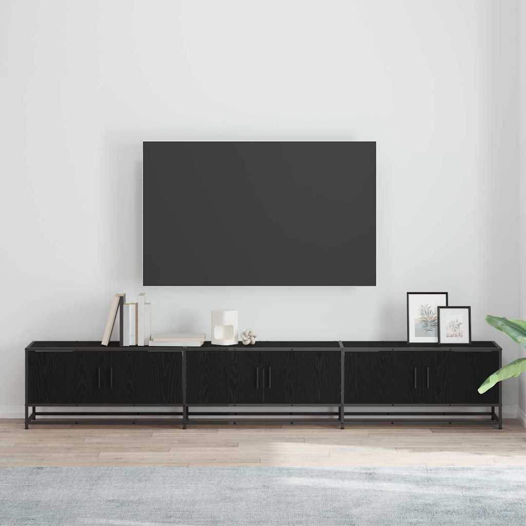 TV Eenheden 2 pcs Zwart Eiken 240 x 35 x 41 cm Bewerkt hout is nu te koop bij PeponiXL, paradijselijk wonen!