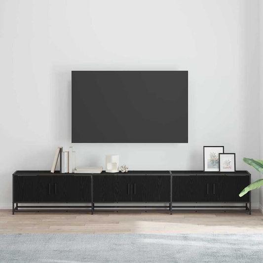 TV Eenheden 2 pcs Zwart Eiken 240 x 35 x 41 cm Bewerkt hout is nu te koop bij PeponiXL, paradijselijk wonen!