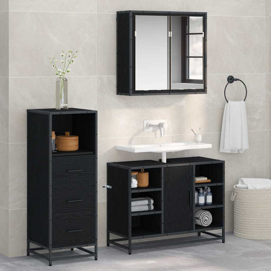 Badkamermeubelset met lade 3 pcs Oud Hout Bewerkt hout is nu te koop bij PeponiXL, paradijselijk wonen!
