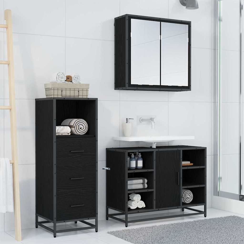 Badkamermeubelset met lade 3 pcs Oud Hout Bewerkt hout is nu te koop bij PeponiXL, paradijselijk wonen!