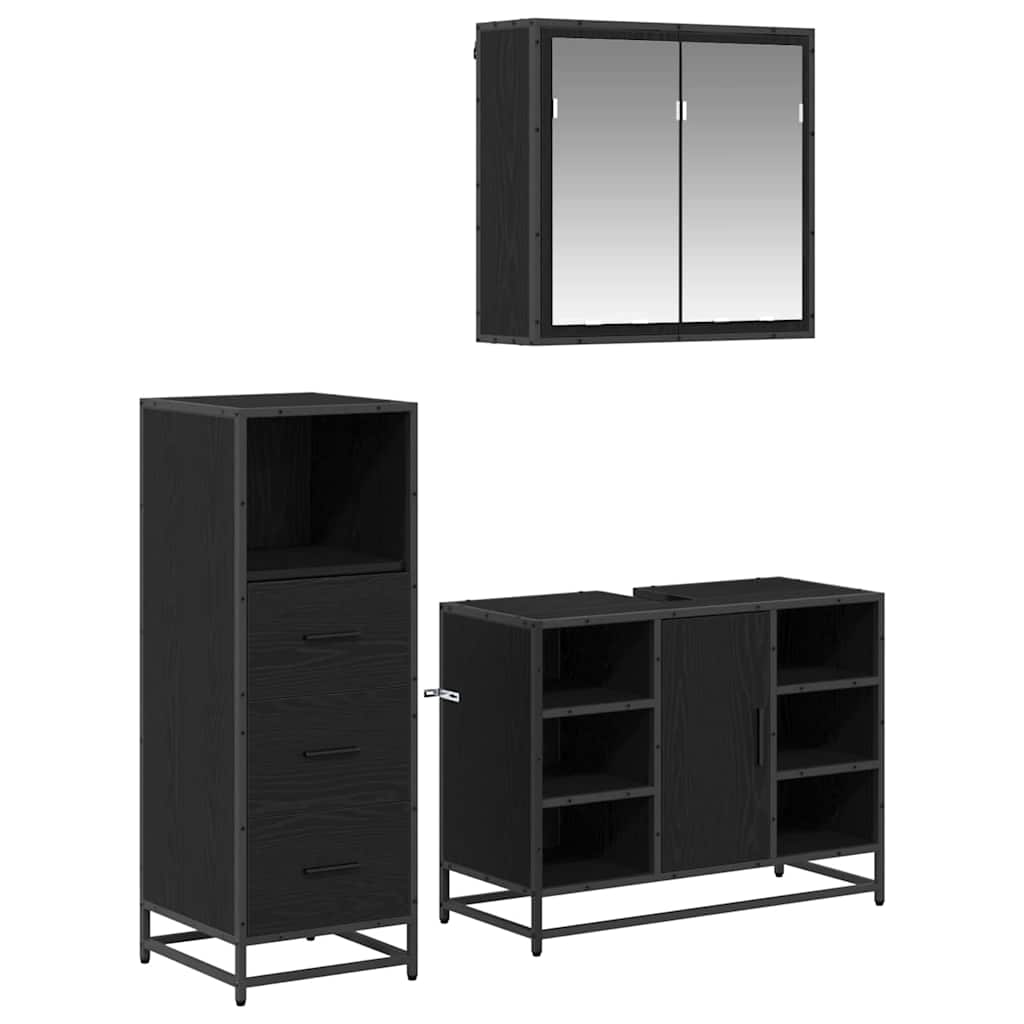 Badkamermeubelset met lade 3 pcs Oud Hout Bewerkt hout is nu te koop bij PeponiXL, paradijselijk wonen!