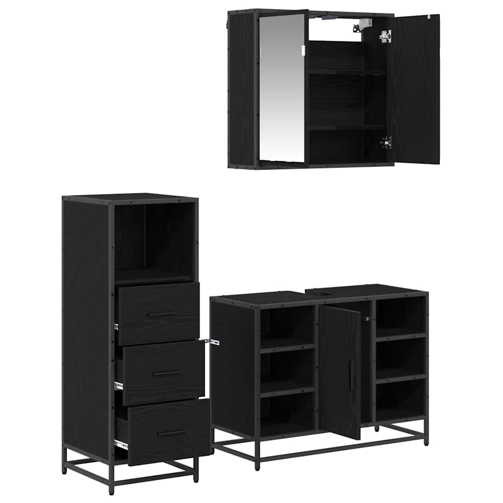 Badkamermeubelset met lade 3 pcs Oud Hout Bewerkt hout is nu te koop bij PeponiXL, paradijselijk wonen!