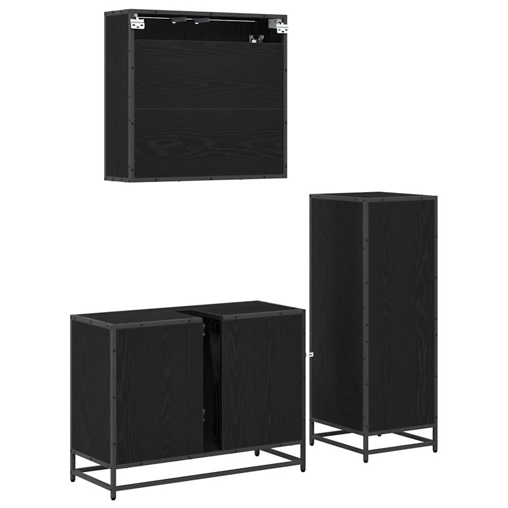 Badkamermeubelset met lade 3 pcs Oud Hout Bewerkt hout is nu te koop bij PeponiXL, paradijselijk wonen!