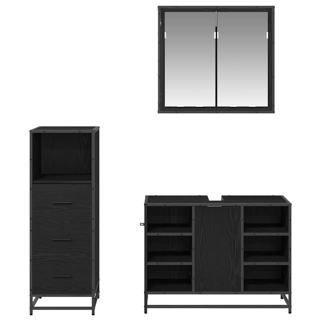 Badkamermeubelset met lade 3 pcs Oud Hout Bewerkt hout is nu te koop bij PeponiXL, paradijselijk wonen!