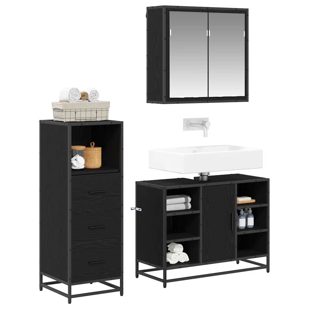 Badkamermeubelset met lade 3 pcs Oud Hout Bewerkt hout is nu te koop bij PeponiXL, paradijselijk wonen!