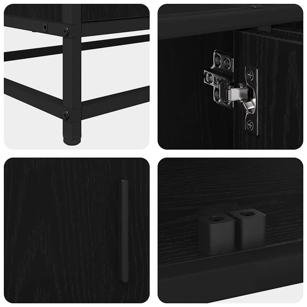 TV Eenheden 2 pcs Zwart Eiken 210 x 35 x 41 cm Bewerkt hout is nu te koop bij PeponiXL, paradijselijk wonen!