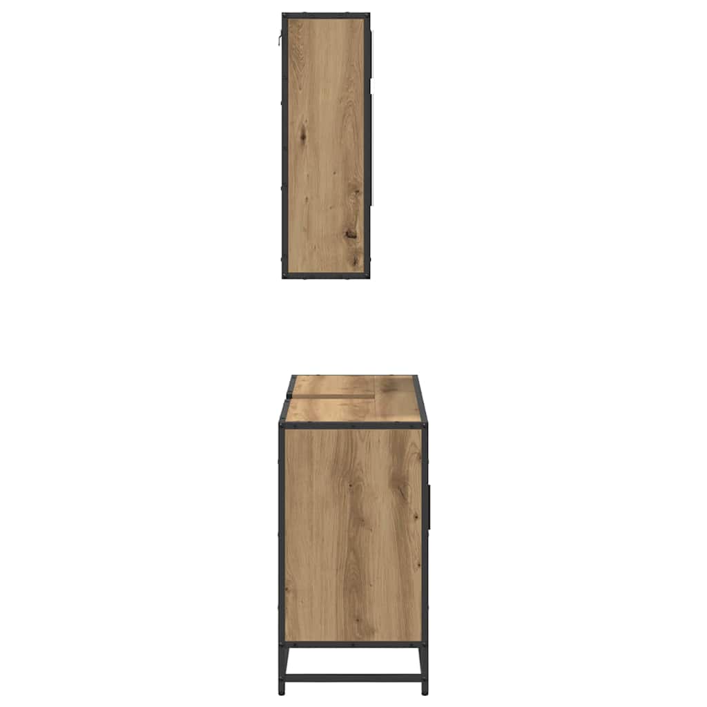 Badkamermeubelset 2 st Artisan Eiken 80 x 33 x 60 cm is nu te koop bij PeponiXL, paradijselijk wonen!