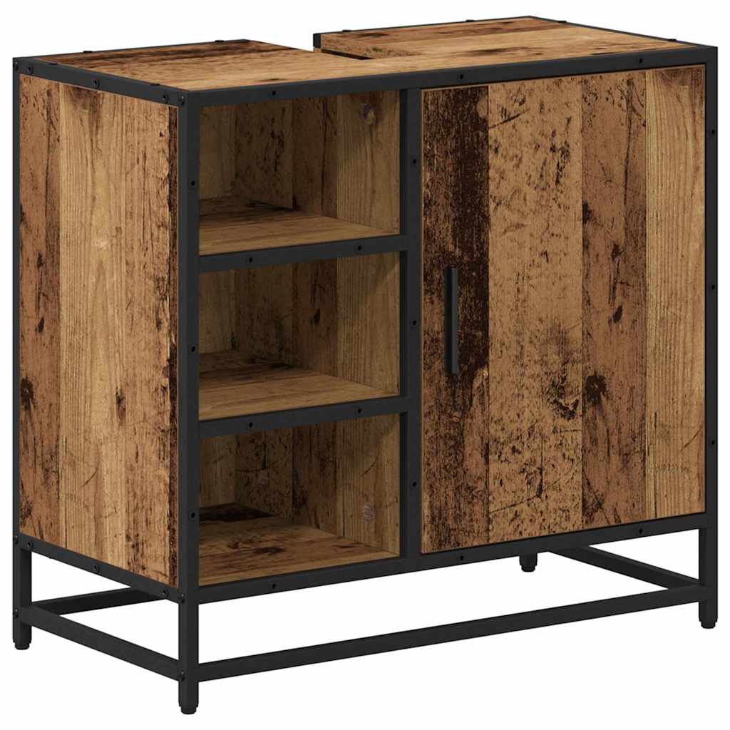 Badkamermeubelset met lade 4 pcs Oud Hout Bewerkt hout is nu te koop bij PeponiXL, paradijselijk wonen!