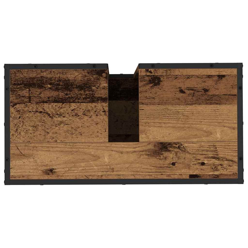 Badkamermeubelset met lade 4 pcs Oud Hout Bewerkt hout is nu te koop bij PeponiXL, paradijselijk wonen!