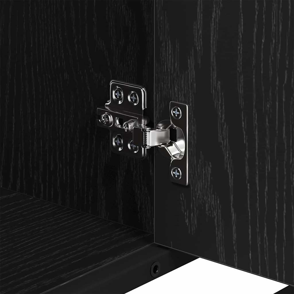 Badkamermeubelset met lade 3 pcs Zwart Eiken Bewerkt hout is nu te koop bij PeponiXL, paradijselijk wonen!