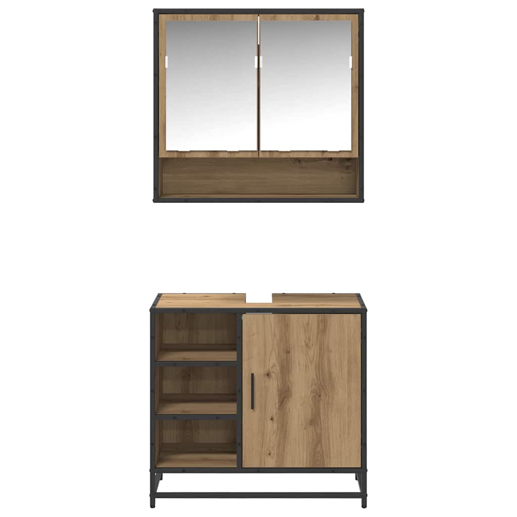 Badkamermeubelset 2 st Artisan Eiken 65 x 33 x 60 cm is nu te koop bij PeponiXL, paradijselijk wonen!