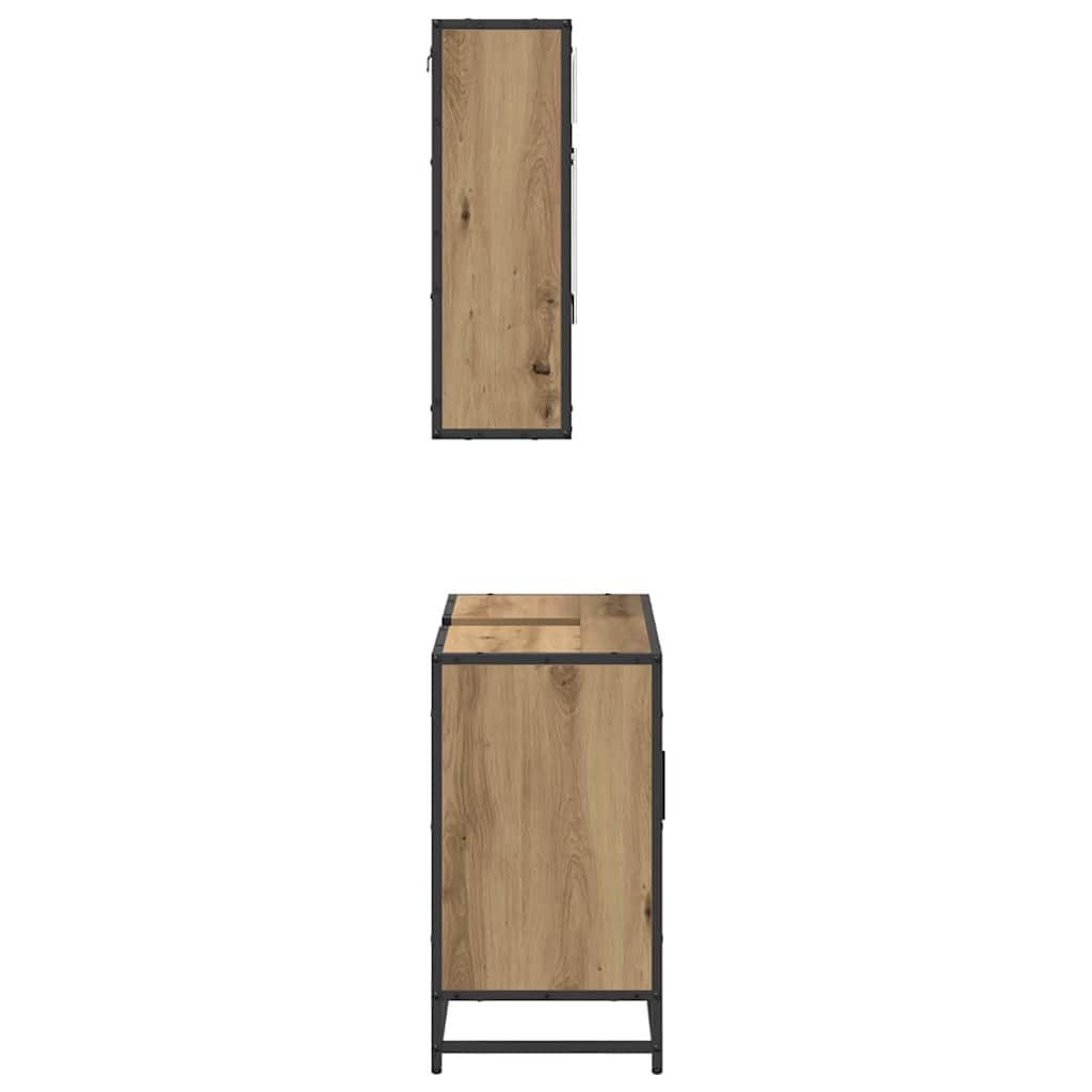 Badkamermeubelset 2 st Artisan Eiken 65 x 33 x 60 cm is nu te koop bij PeponiXL, paradijselijk wonen!