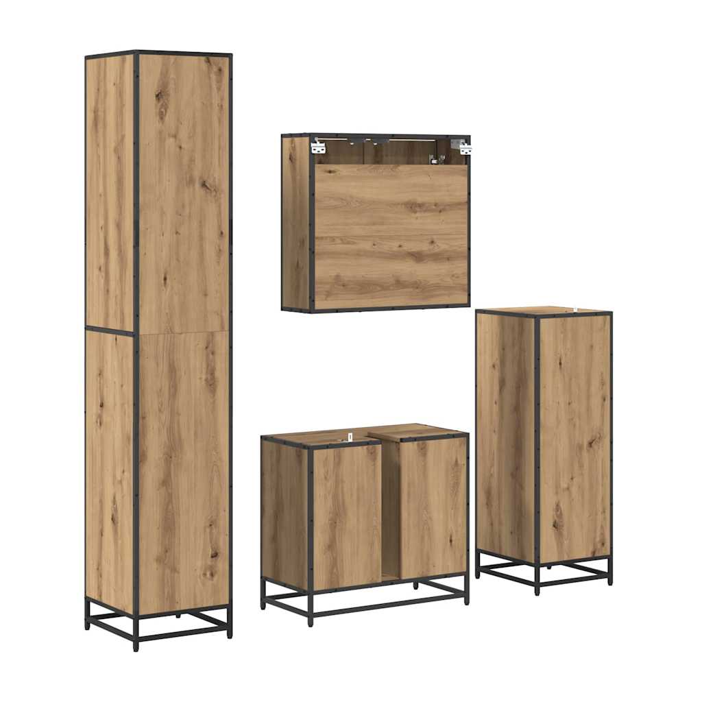 Badkamermeubelset 4 st Artisan Eiken 65 x 33 x 60 cm is nu te koop bij PeponiXL, paradijselijk wonen!