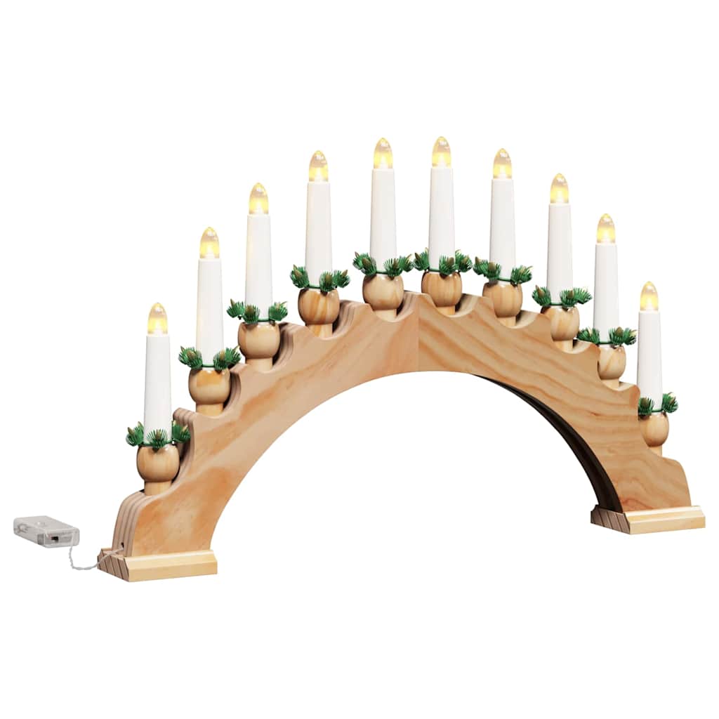 Kerst Kaarsenboog met 10 LED Kaarsen Bruin 47 x 5 x 29 cm is nu te koop bij PeponiXL, paradijselijk wonen!