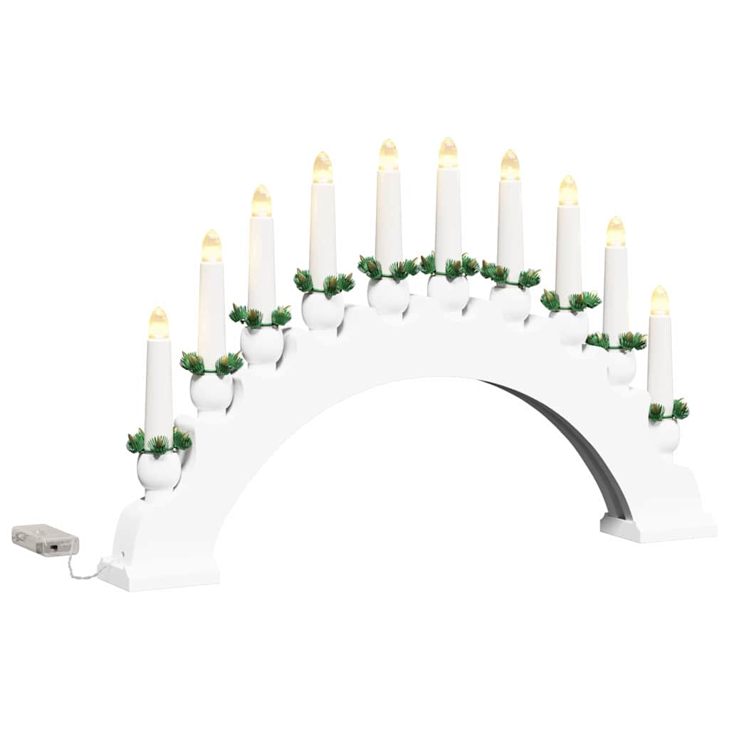 Kerst Kaarsenboog met 10 LED Kaarsen Wit 47 x 5 x 29 cm is nu te koop bij PeponiXL, paradijselijk wonen!