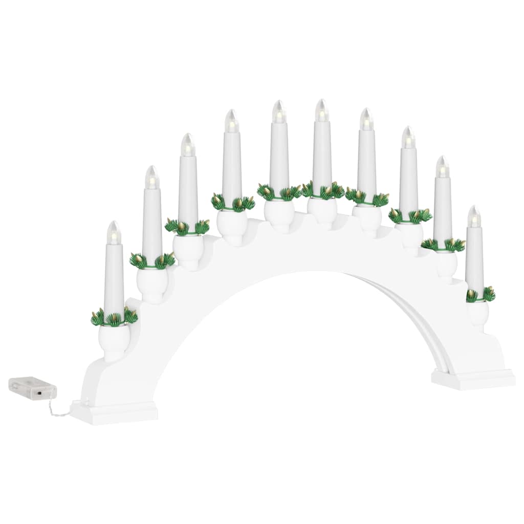 Kerst Kaarsenboog met 10 LED Kaarsen Wit 47 x 5 x 29 cm is nu te koop bij PeponiXL, paradijselijk wonen!