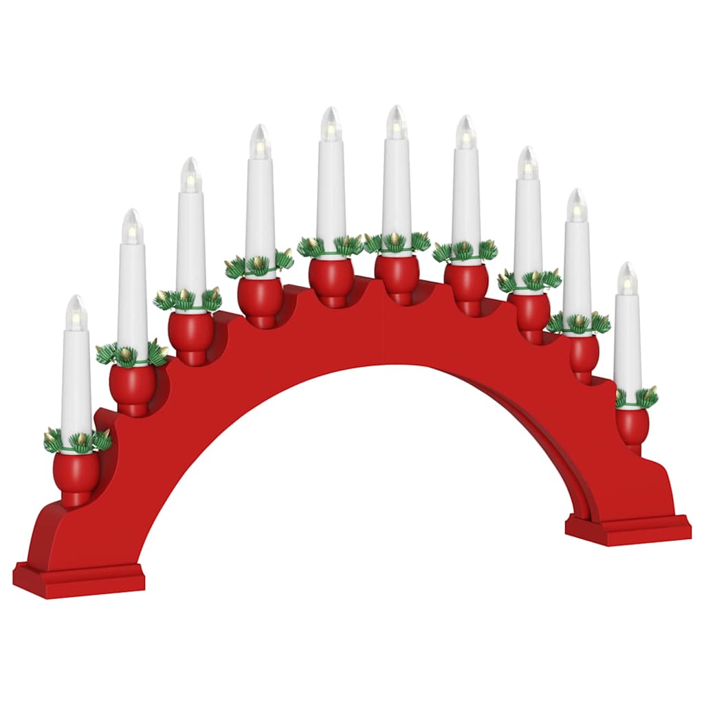 Kerst Kaarsenboog met 10 LED Kaarsen Rood 47 x 5 x 29 cm is nu te koop bij PeponiXL, paradijselijk wonen!