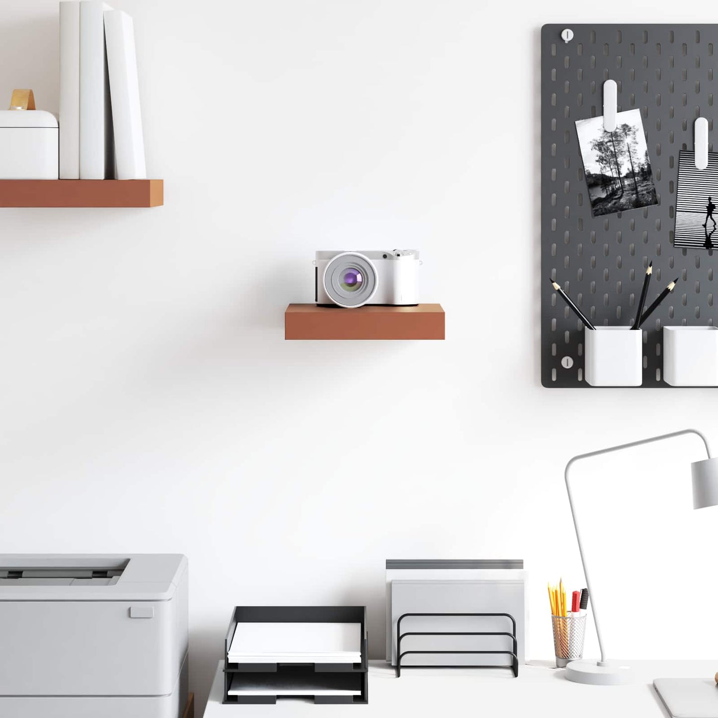 Wandplank Wandgemonteerd Rood 23 x 23,5 x 4 cm Bewerkt hout is nu te koop bij PeponiXL, paradijselijk wonen!