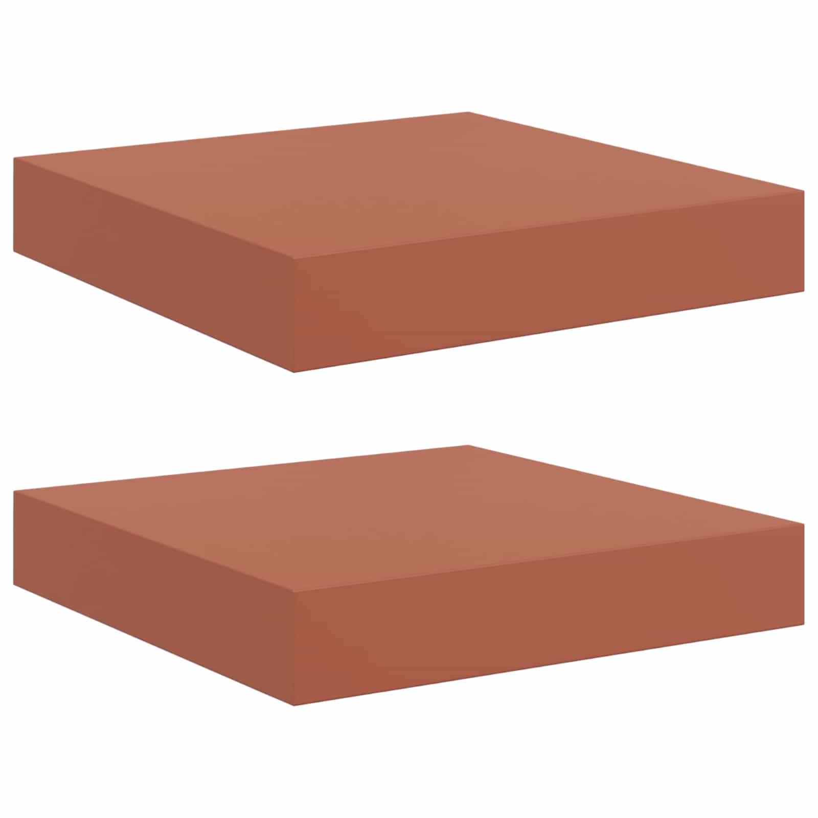 Wandplank met opslag 2 pcs Rood 23 x 23,5 x 4 cm Bewerkt hout is nu te koop bij PeponiXL, paradijselijk wonen!