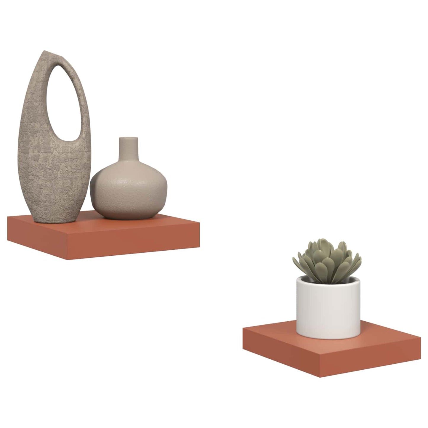 Wandplank met opslag 2 pcs Rood 23 x 23,5 x 4 cm Bewerkt hout is nu te koop bij PeponiXL, paradijselijk wonen!