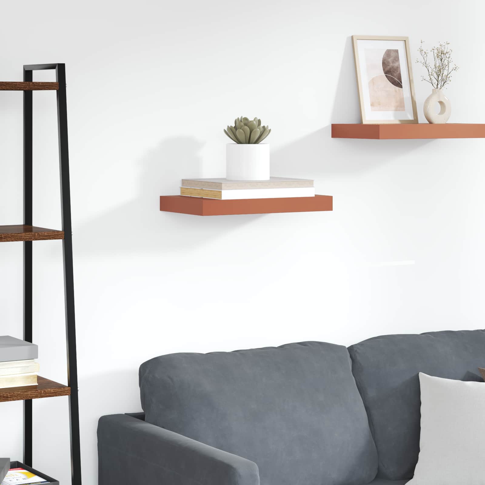 Wandplank Wandgemonteerd Rood 40 x 23,5 x 4 cm Bewerkt hout is nu te koop bij PeponiXL, paradijselijk wonen!