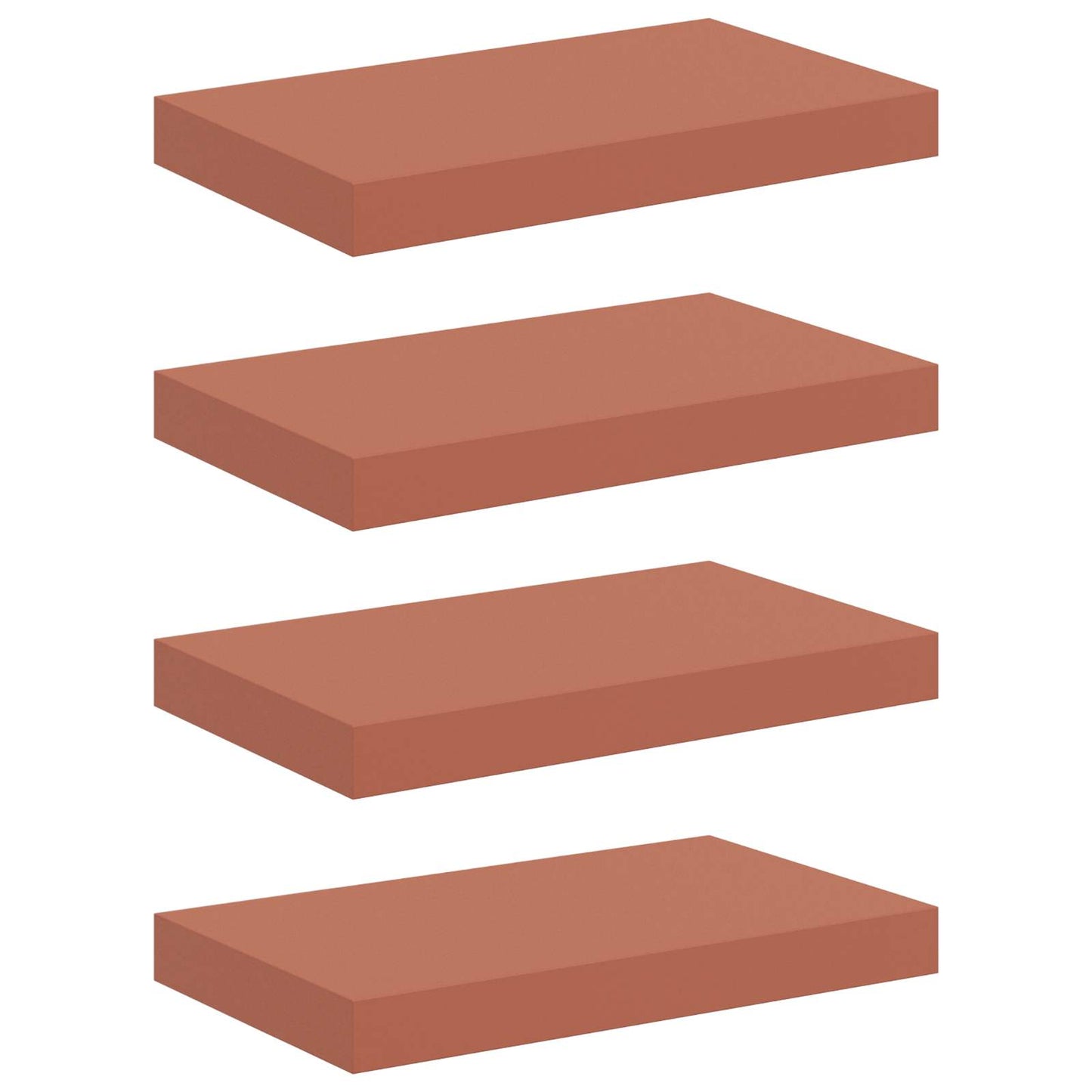 Wandplank met opslag 4 pcs Rood 40 x 23,5 x 4 cm Bewerkt hout is nu te koop bij PeponiXL, paradijselijk wonen!