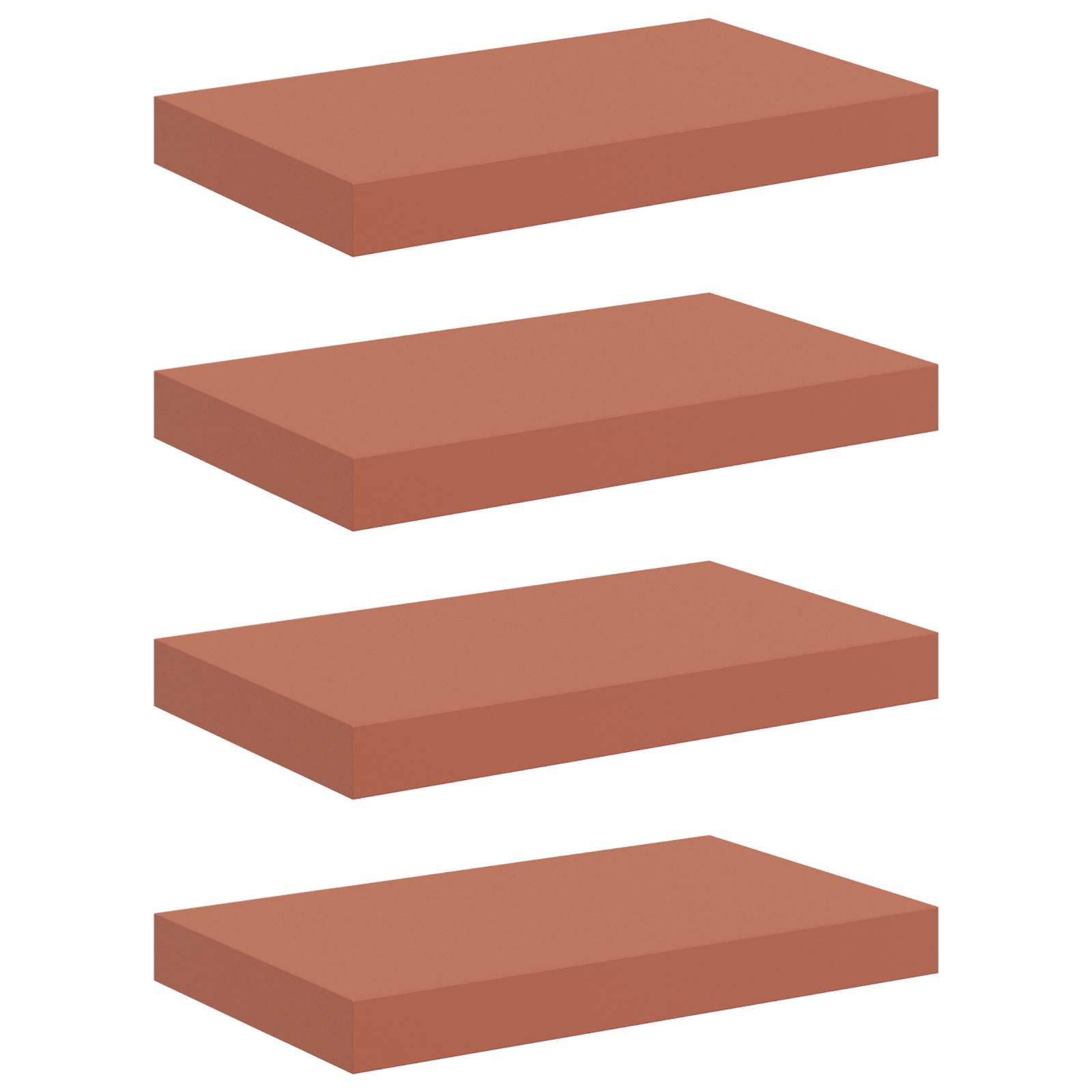 Wandplank met opslag 4 pcs Rood 40 x 23,5 x 4 cm Bewerkt hout is nu te koop bij PeponiXL, paradijselijk wonen!