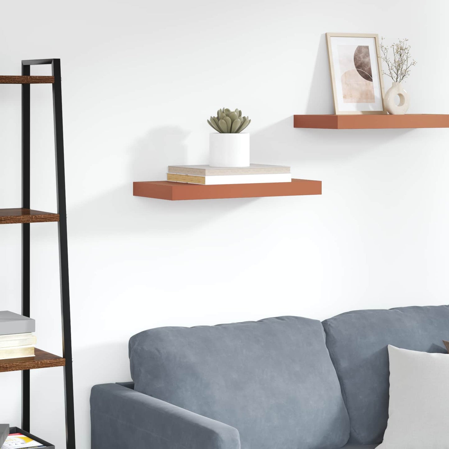 Wandplank Wandgemonteerd Rood 50 x 23 x 4 cm Bewerkt hout is nu te koop bij PeponiXL, paradijselijk wonen!