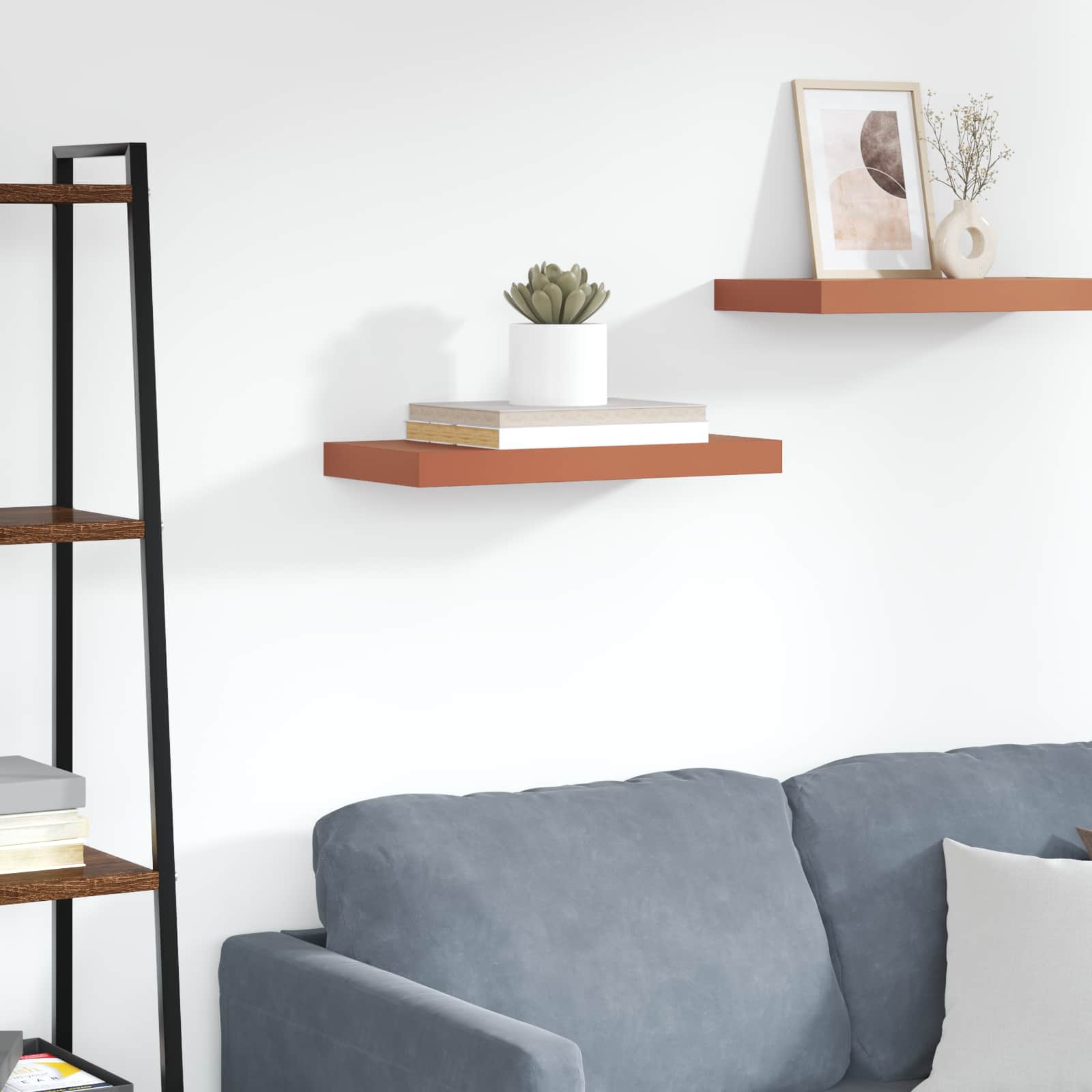 Wandplank Wandgemonteerd Rood 50 x 23 x 4 cm Bewerkt hout is nu te koop bij PeponiXL, paradijselijk wonen!