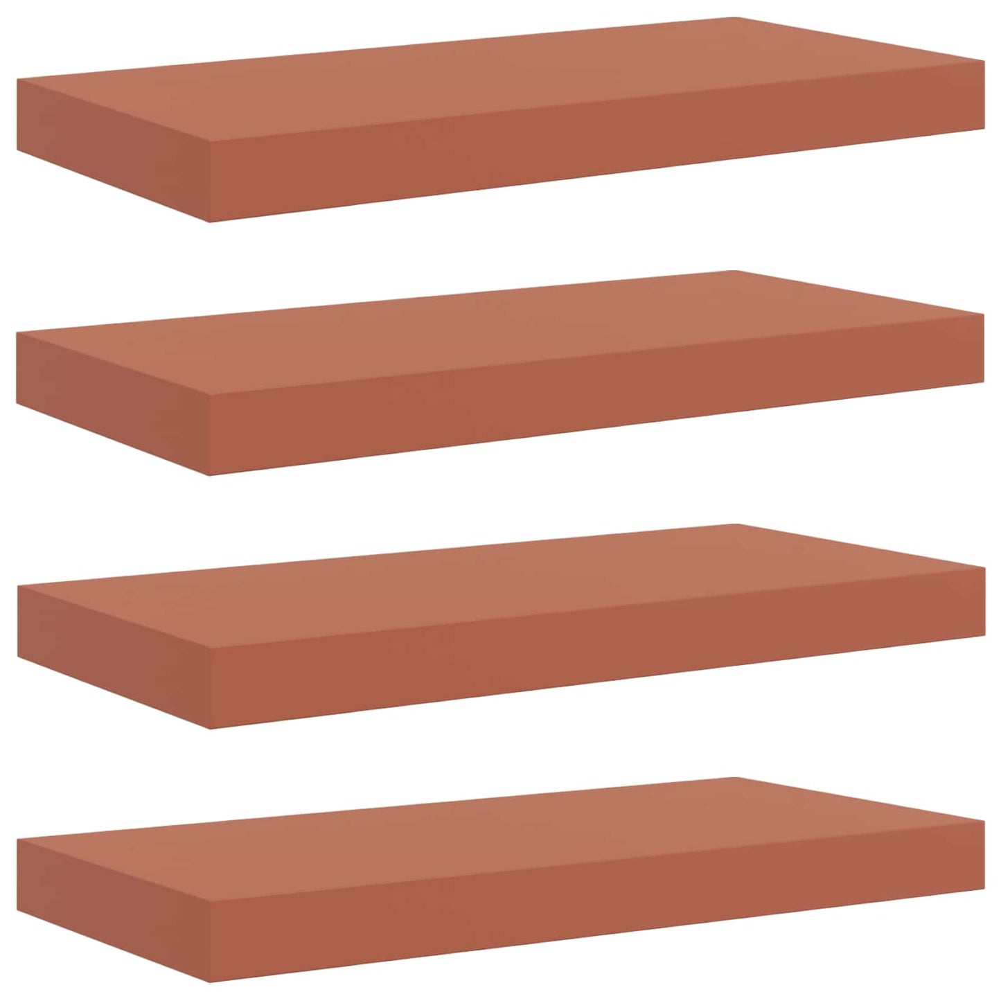 Wandplank Wandgemonteerd 4 pcs Rood 50 x 23 x 4 cm Bewerkt hout is nu te koop bij PeponiXL, paradijselijk wonen!