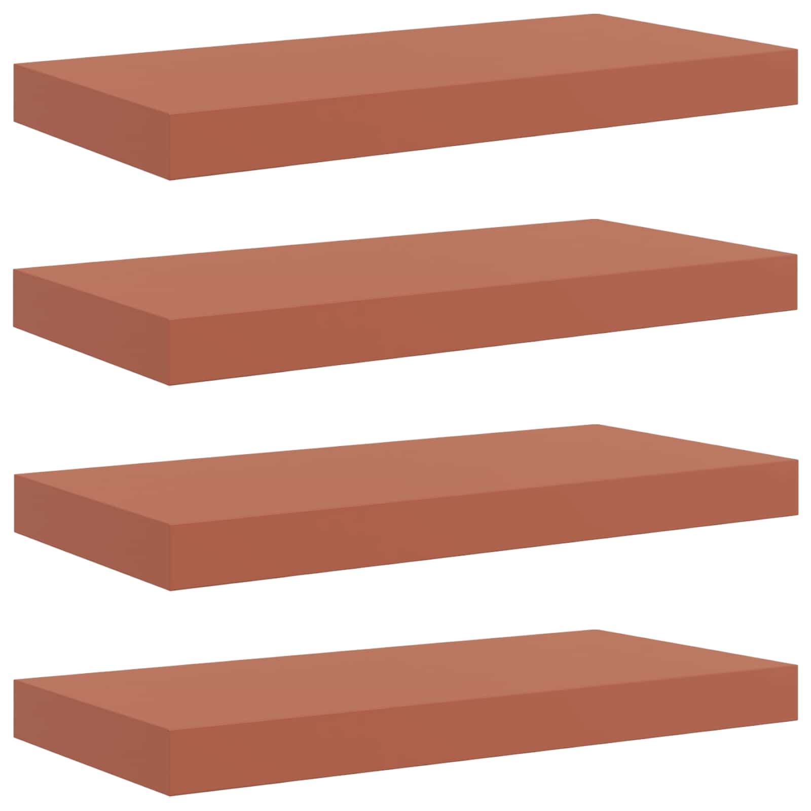 Wandplank Wandgemonteerd 4 pcs Rood 50 x 23 x 4 cm Bewerkt hout is nu te koop bij PeponiXL, paradijselijk wonen!