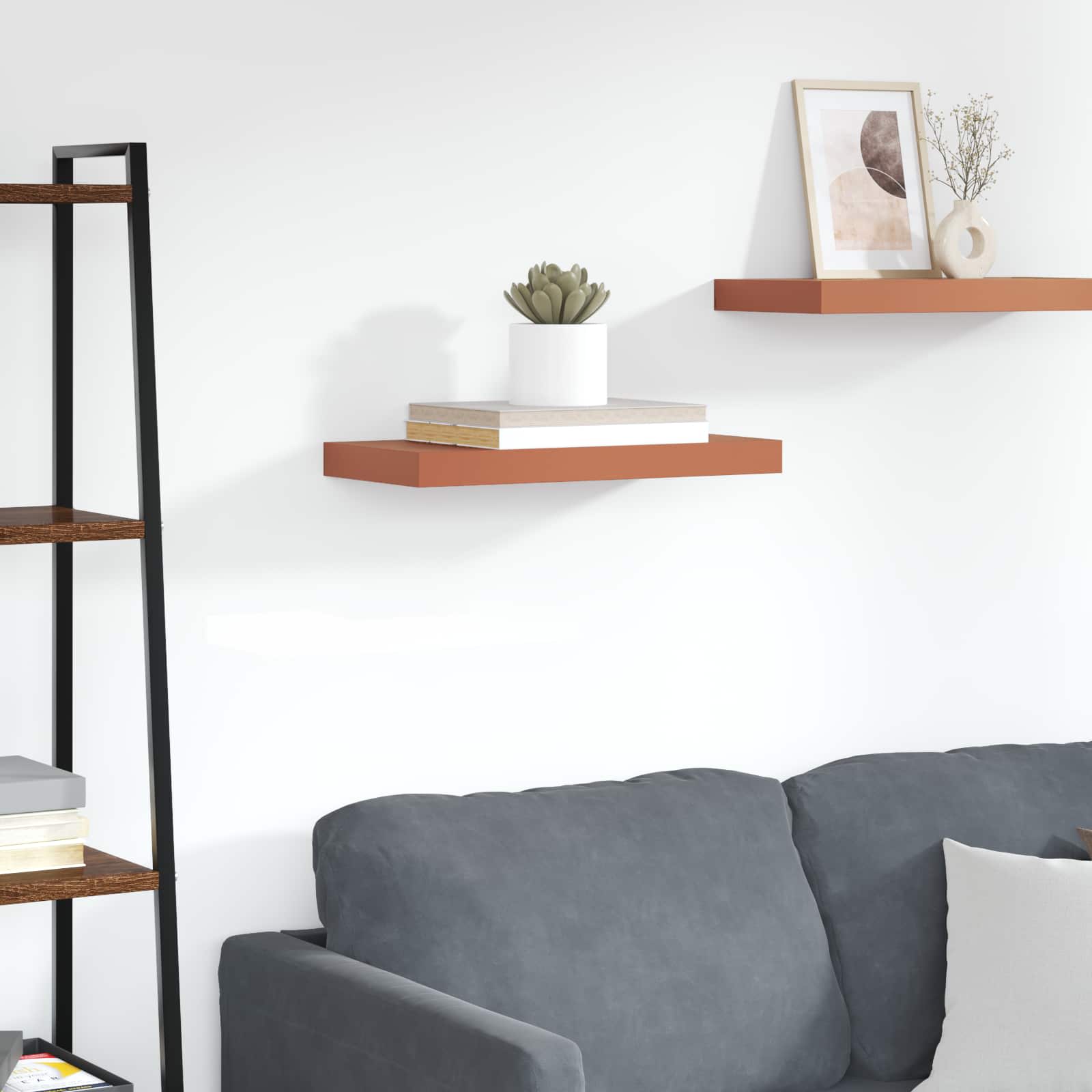 Wandplank Wandgemonteerd Rood 60 x 23 x 4 cm Bewerkt hout is nu te koop bij PeponiXL, paradijselijk wonen!