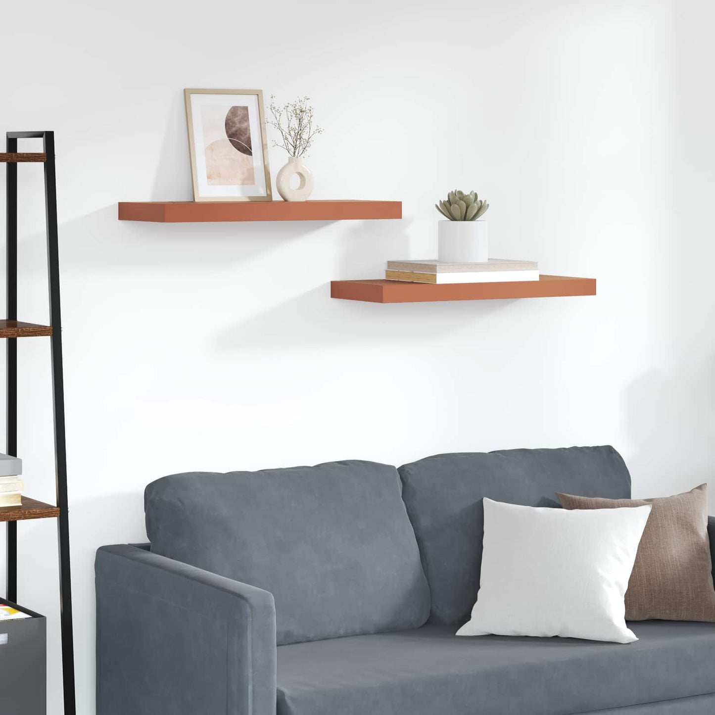 Wandplank Wandgemonteerd 2 pcs Rood 60 x 23 x 4 cm Bewerkt hout is nu te koop bij PeponiXL, paradijselijk wonen!