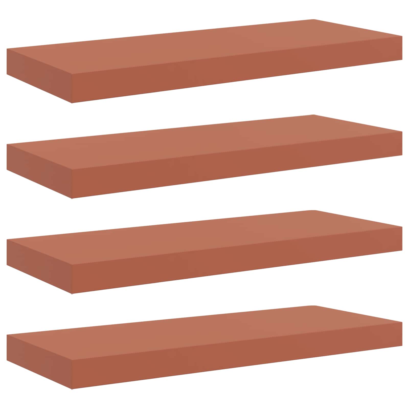 Wandplank Wandgemonteerd 4 pcs Rood 60 x 23 x 4 cm Bewerkt hout is nu te koop bij PeponiXL, paradijselijk wonen!