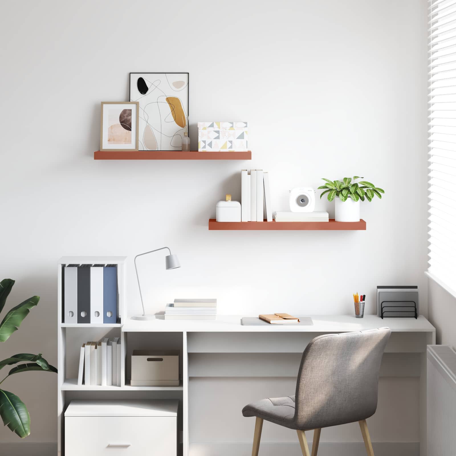 Wandplank met opslag 2 pcs Rood 80 x 23,5 x 4 cm Bewerkt hout is nu te koop bij PeponiXL, paradijselijk wonen!