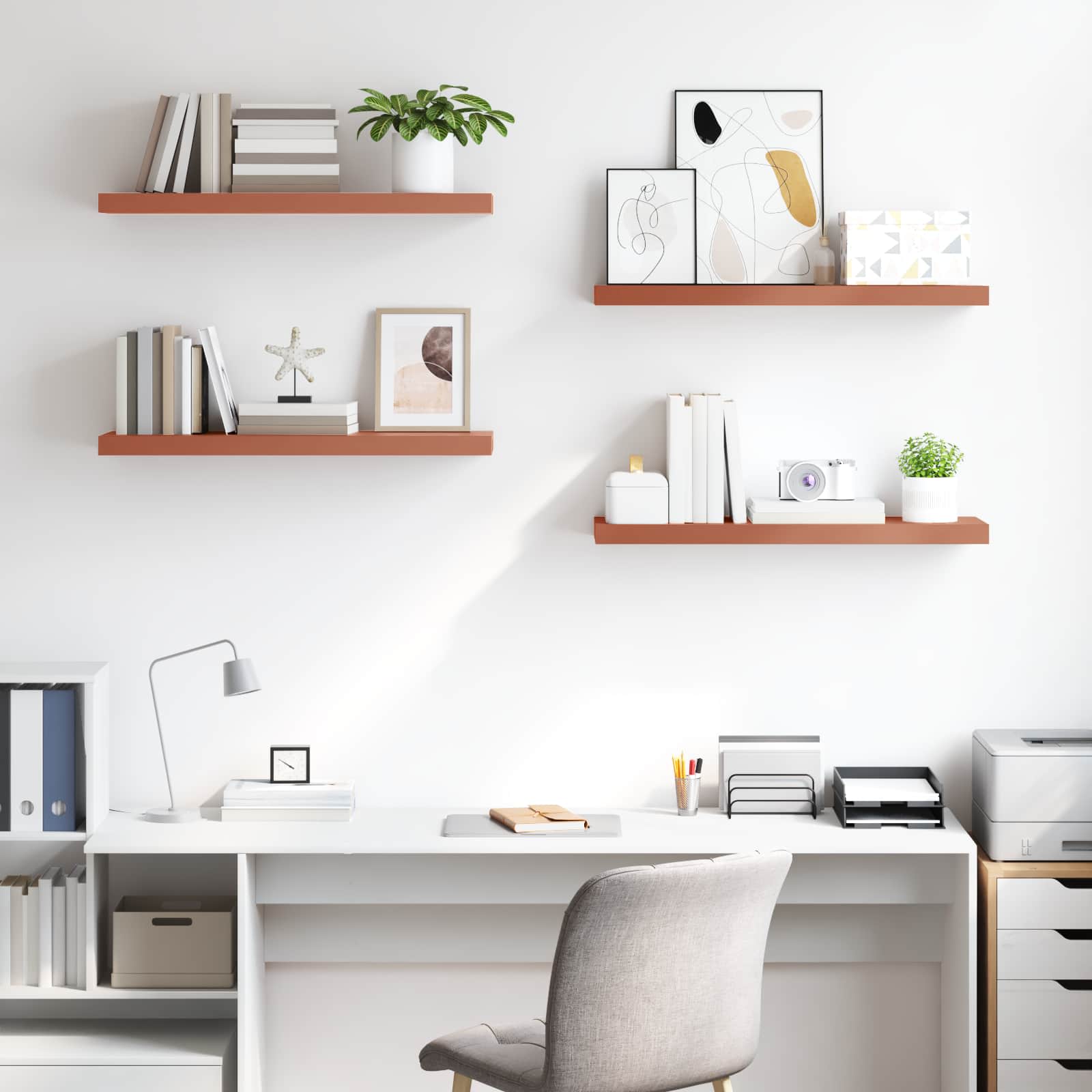 Wandplank met opslag 4 pcs Rood 90 x 23,5 x 4 cm Bewerkt hout is nu te koop bij PeponiXL, paradijselijk wonen!