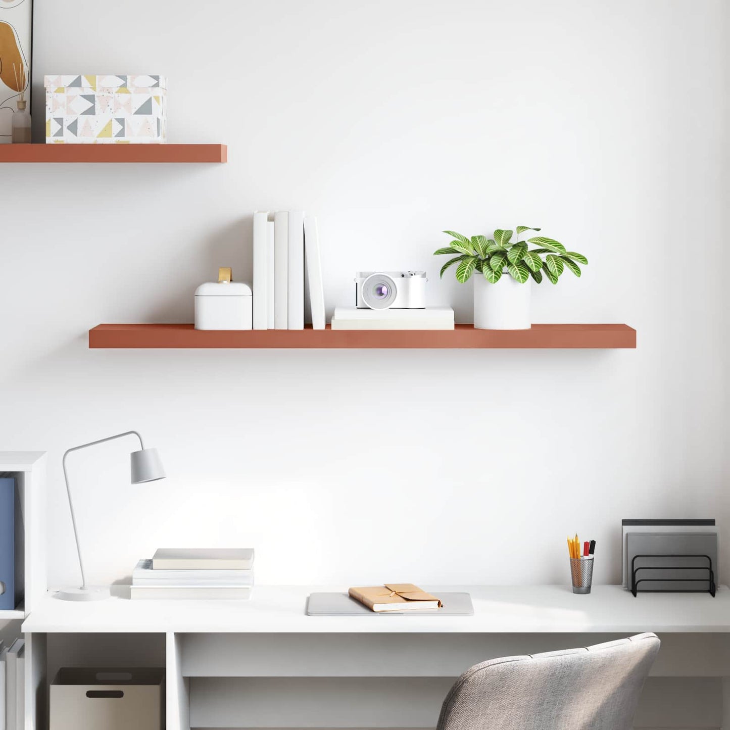 Wandplank Wandgemonteerd Rood 120 x 23,5 x 4 cm Bewerkt hout is nu te koop bij PeponiXL, paradijselijk wonen!