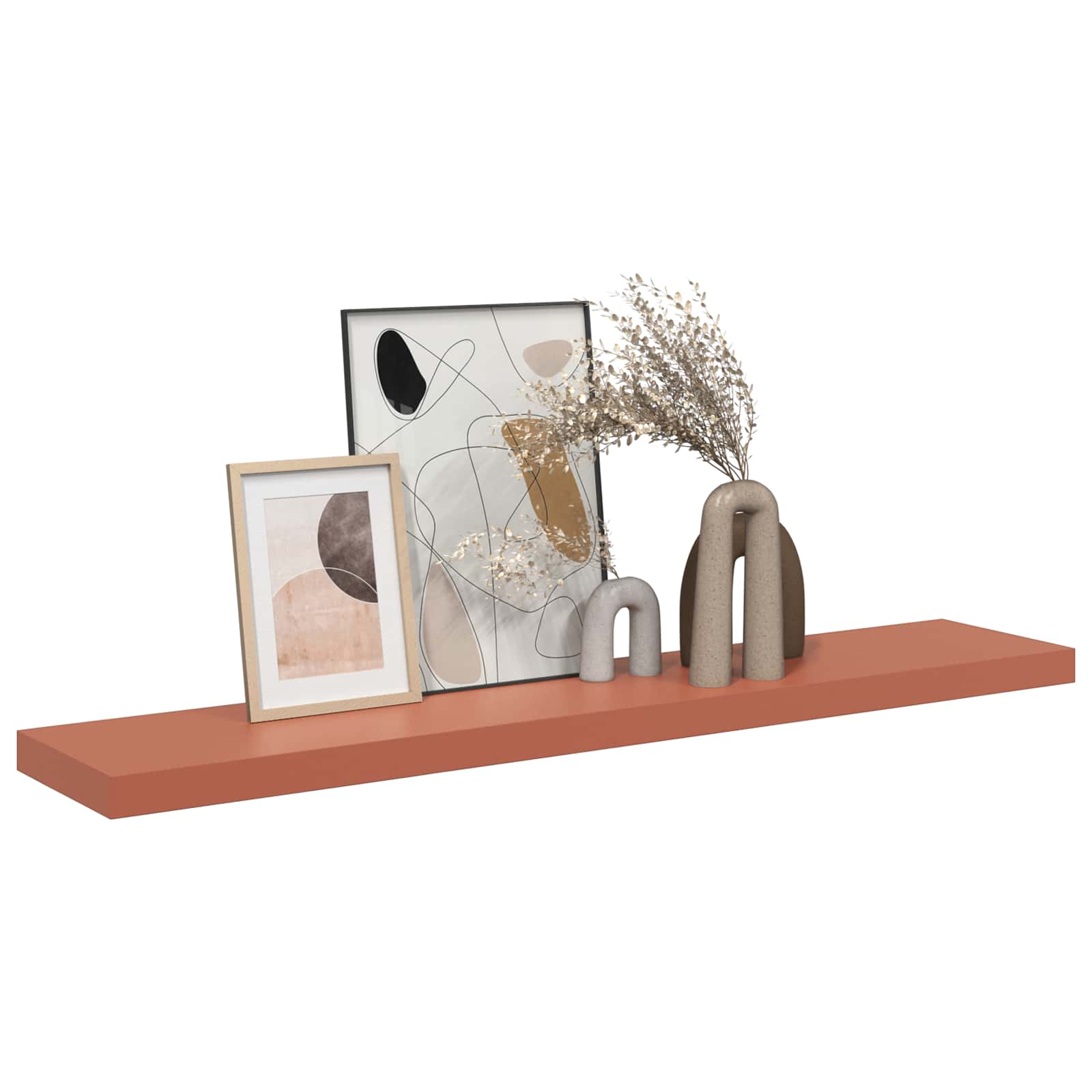 Wandplank Wandgemonteerd Rood 120 x 23,5 x 4 cm Bewerkt hout is nu te koop bij PeponiXL, paradijselijk wonen!