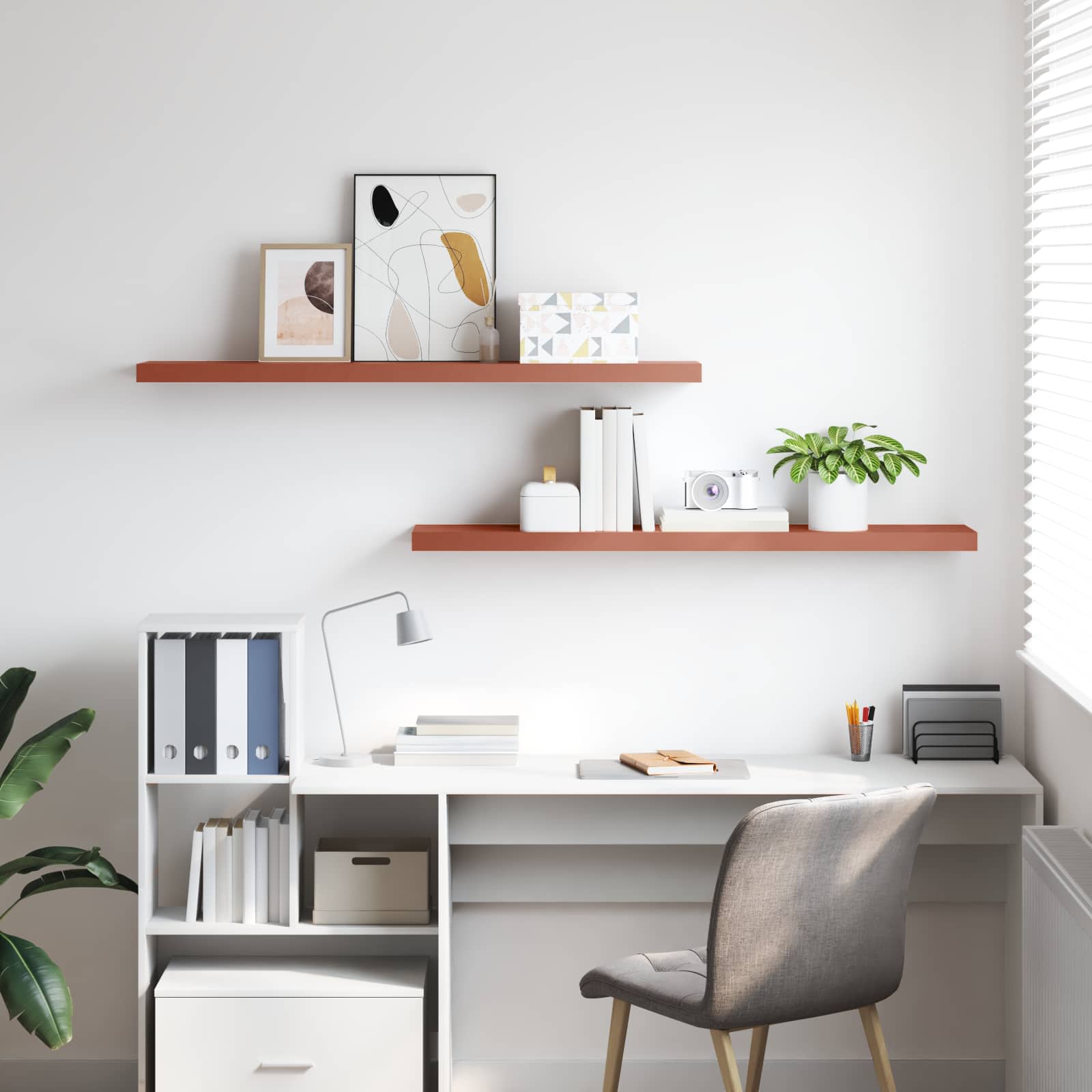 Wandplank met opslag 2 pcs Rood 120 x 23,5 x 4 cm Bewerkt hout is nu te koop bij PeponiXL, paradijselijk wonen!