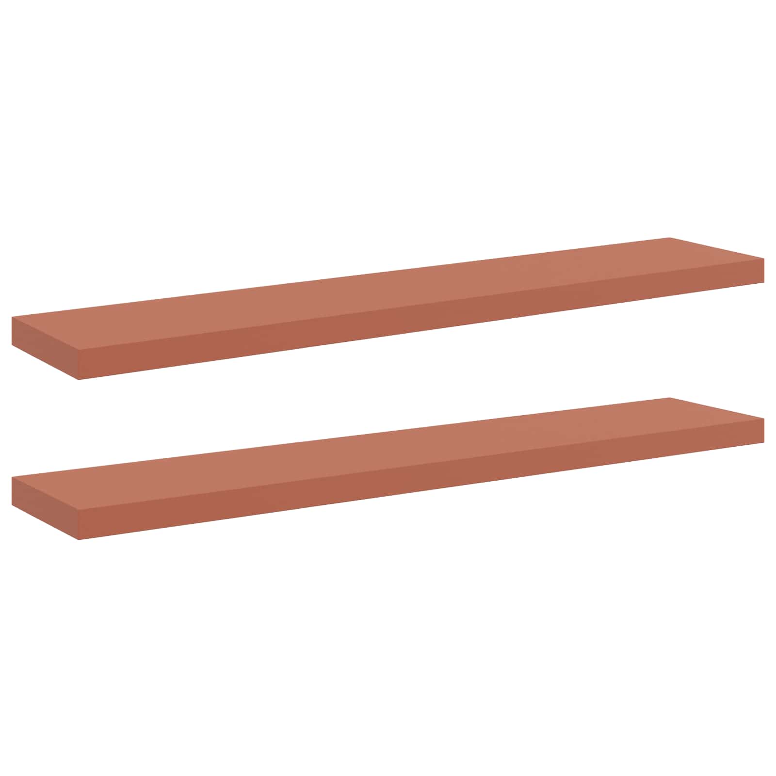 Wandplank met opslag 2 pcs Rood 120 x 23,5 x 4 cm Bewerkt hout is nu te koop bij PeponiXL, paradijselijk wonen!