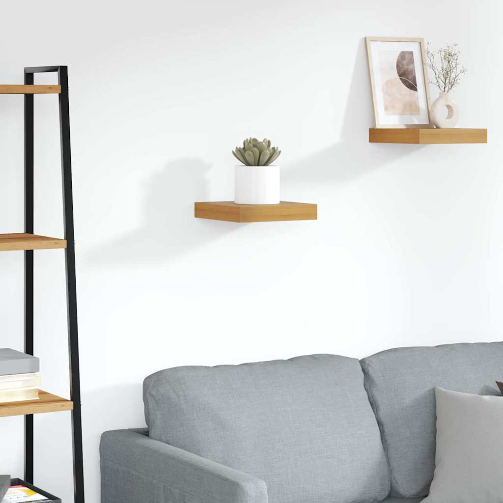 Wandplank Wandgemonteerd Bruin 23 x 23,5 x 4 cm Bewerkt hout is nu te koop bij PeponiXL, paradijselijk wonen!