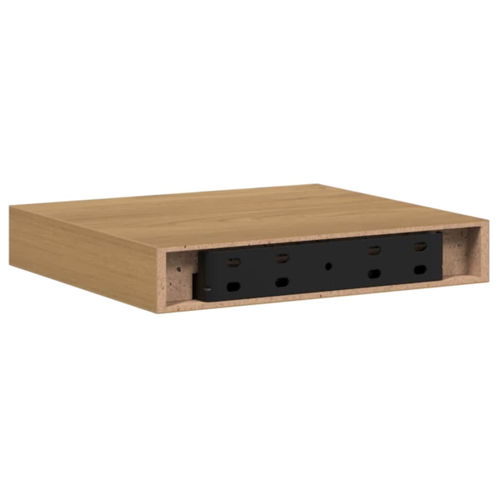 Wandplank Wandgemonteerd Bruin 23 x 23,5 x 4 cm Bewerkt hout is nu te koop bij PeponiXL, paradijselijk wonen!
