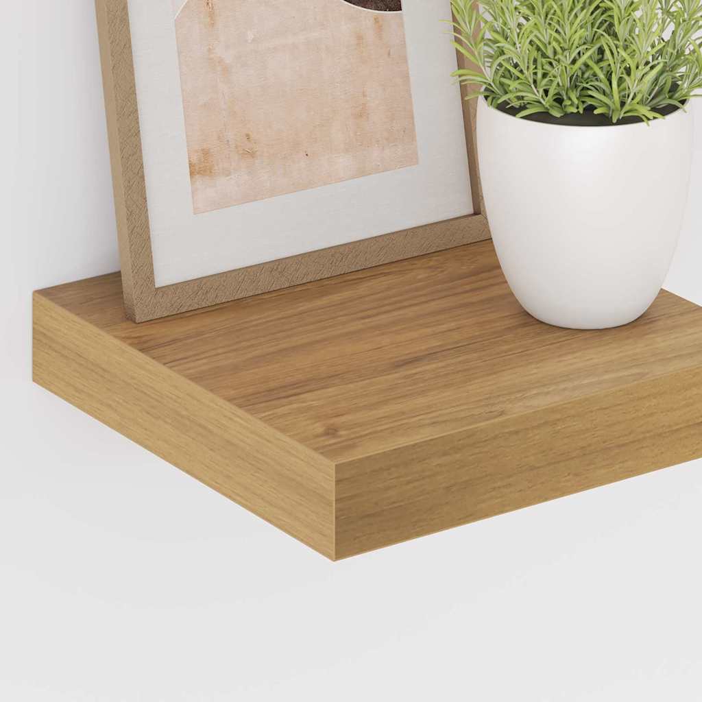 Wandplank met opslag 4 pcs Bruin 23 x 23,5 x 4 cm Bewerkt hout is nu te koop bij PeponiXL, paradijselijk wonen!