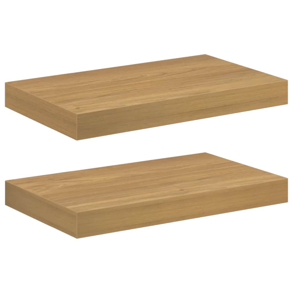 Wandplank met opslag 2 pcs Bruin 40 x 23,5 x 4 cm Bewerkt hout is nu te koop bij PeponiXL, paradijselijk wonen!
